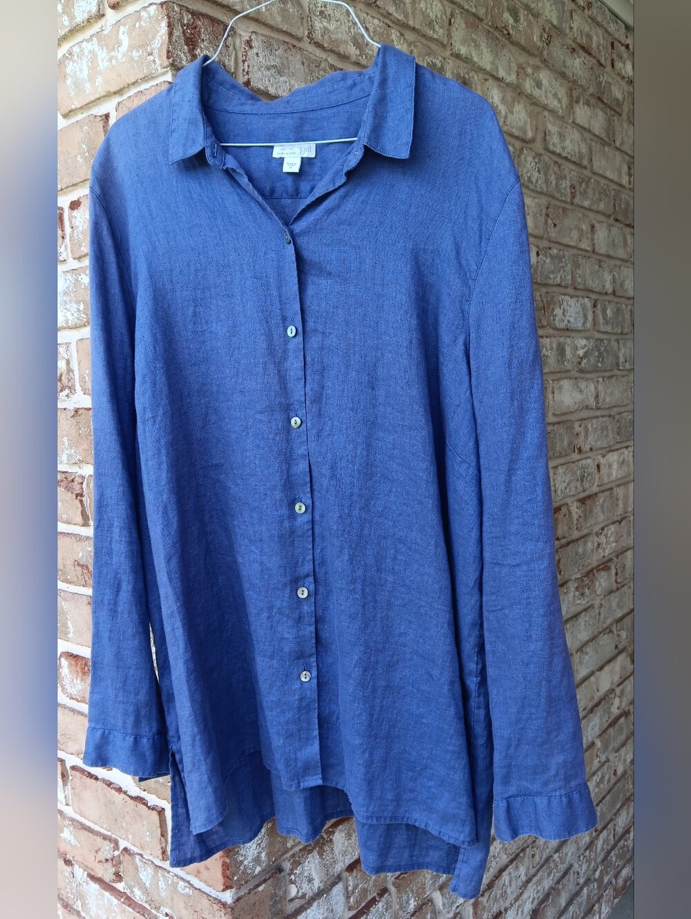 Lightweight Blue Linen Button-Up Shirt